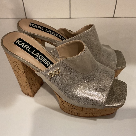 Karl Lagerfeld Paris Women’s Hensley Platform Sandals, Size 6 - Picture 1 of 7